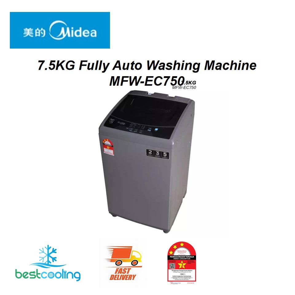 Midea (MFWEC750) 7.5KG Fully Auto Washing Machine Shopee Malaysia