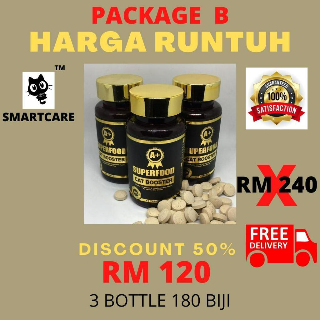 Cat Vitamin Smart Care Superfood A+ Cat Booster 3 Bottles 180 Tables