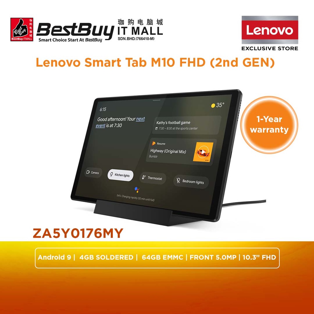 Lenovo Smart Tab M10 FHD 2ND GEN with the Smart Charging Station Iron