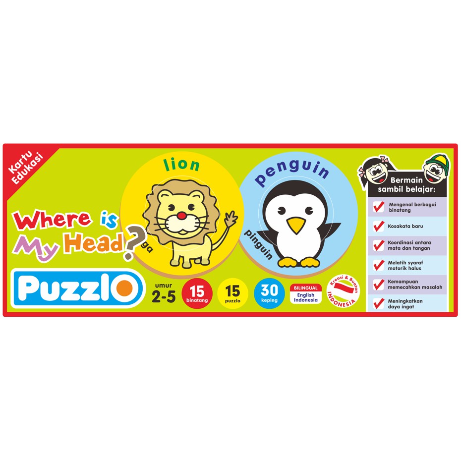 Puzzlo Where is My Head Educational Card?