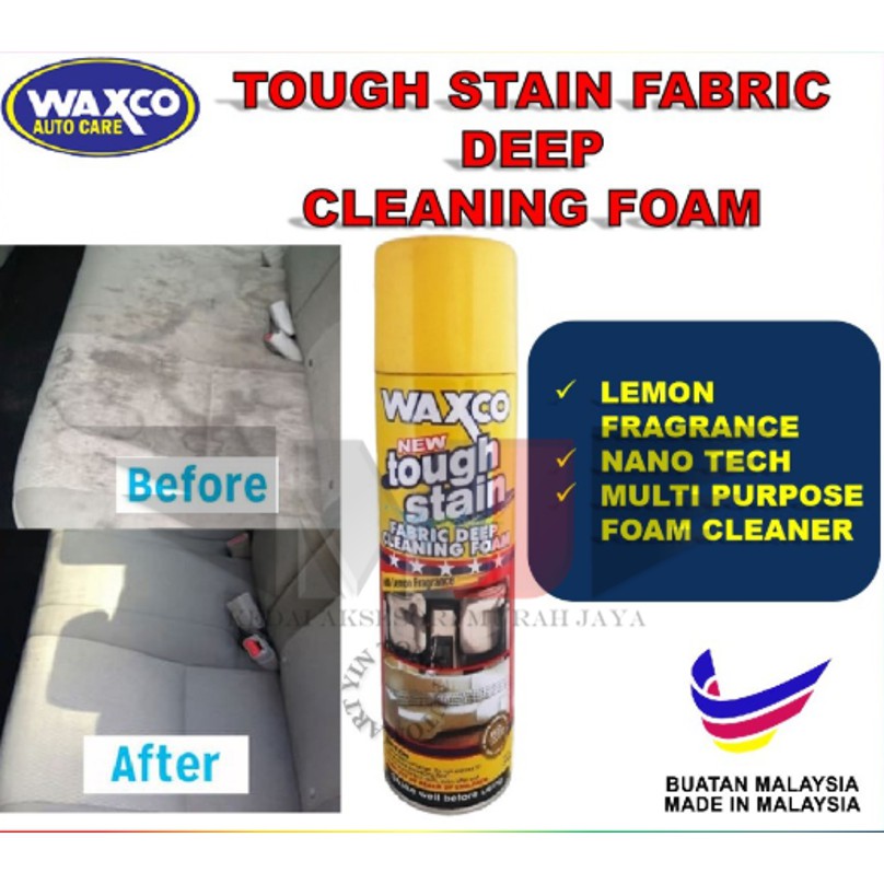 100 Ori Waxco Tough Stain Fabric Deep Cleaning Foam 500g Shopee Malaysia