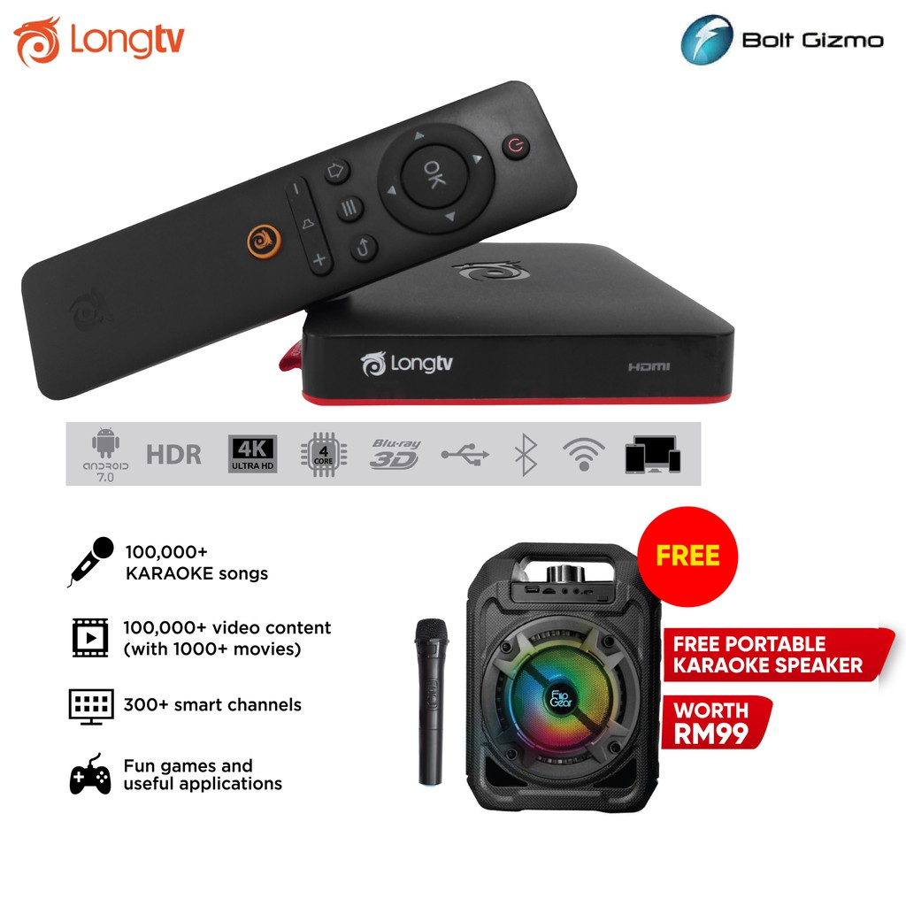 Longtv Louie Tv Box Octa Core Android Media Players Karaoke Apps Wifi Youtube 4k Smart Iptv Tvbox Free Tango 100wm Hd Shopee Malaysia