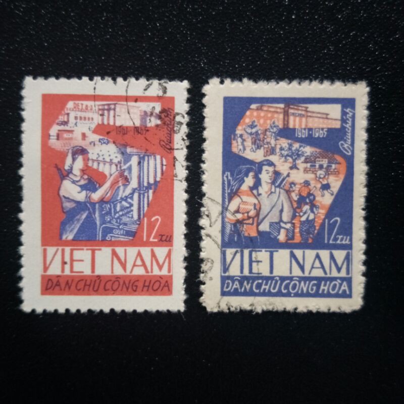 1965 Stamp Vietnam-Unique Used Stamp-Completion of Five Year Plan
