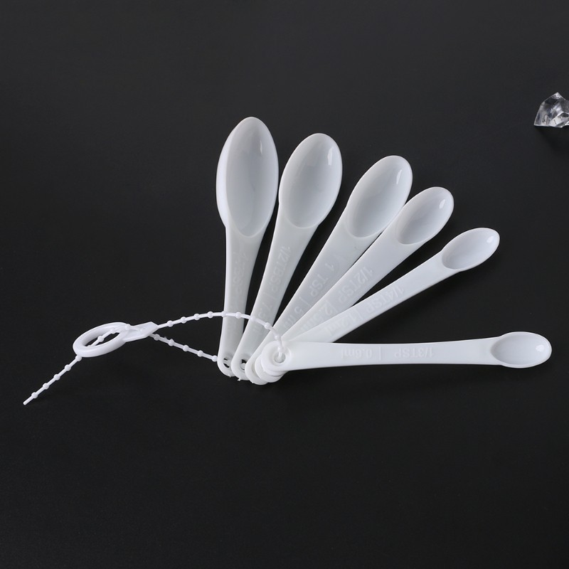 11pcs Plastic Kitchen Measuring Measure Spoons Cups Tablespoon Sets White New 