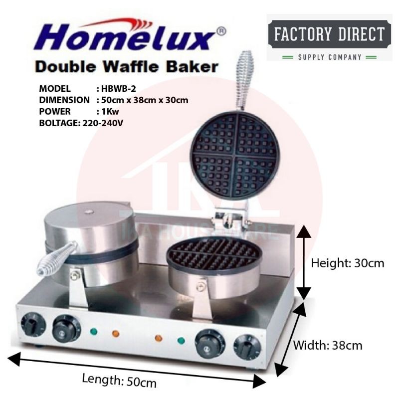 Waffer Maker/Homelux 1000W Commercial Double /Single Head Waffle Maker Stainless Steel