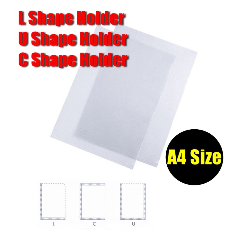 AKINA SAVE A4 PVC JH U / L / C Shape A4 Clear Folder Document Clear ...