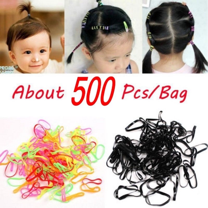 500x RUBBER BRAIDING PLAITS HAIR ELASTIC BANDS SMALL TINY MINI BABY
