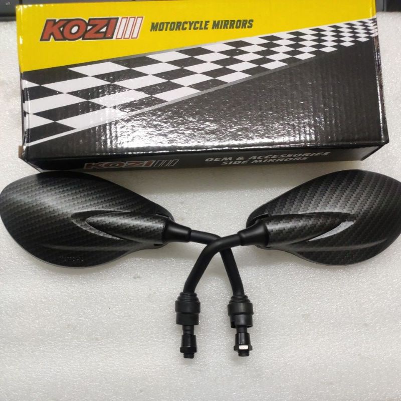 Side mirror cermin motor (CARBON) (QX-1140) honda yamaha y125zr lagenda lc135 y16 (semua yamaha boleh pakai) kriss y125z