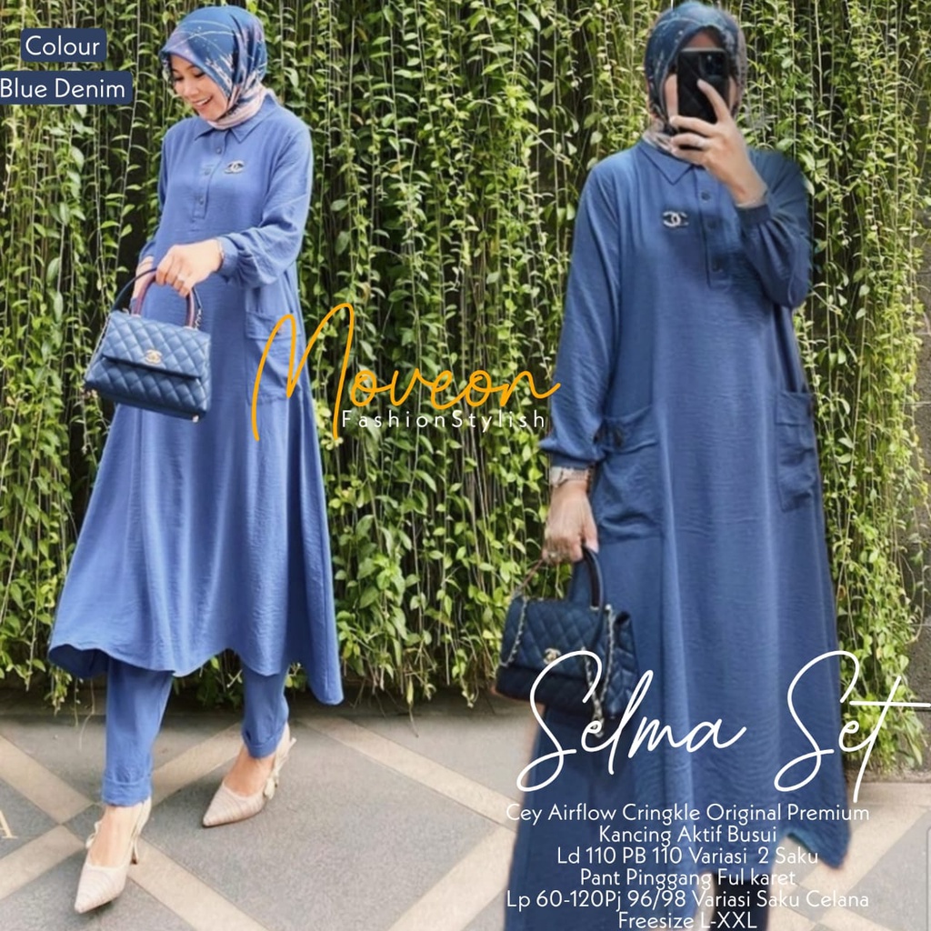 Selma SET Latest Muslim Women's Clothing 2022 AIRFLOW CRINCLE ONE SET