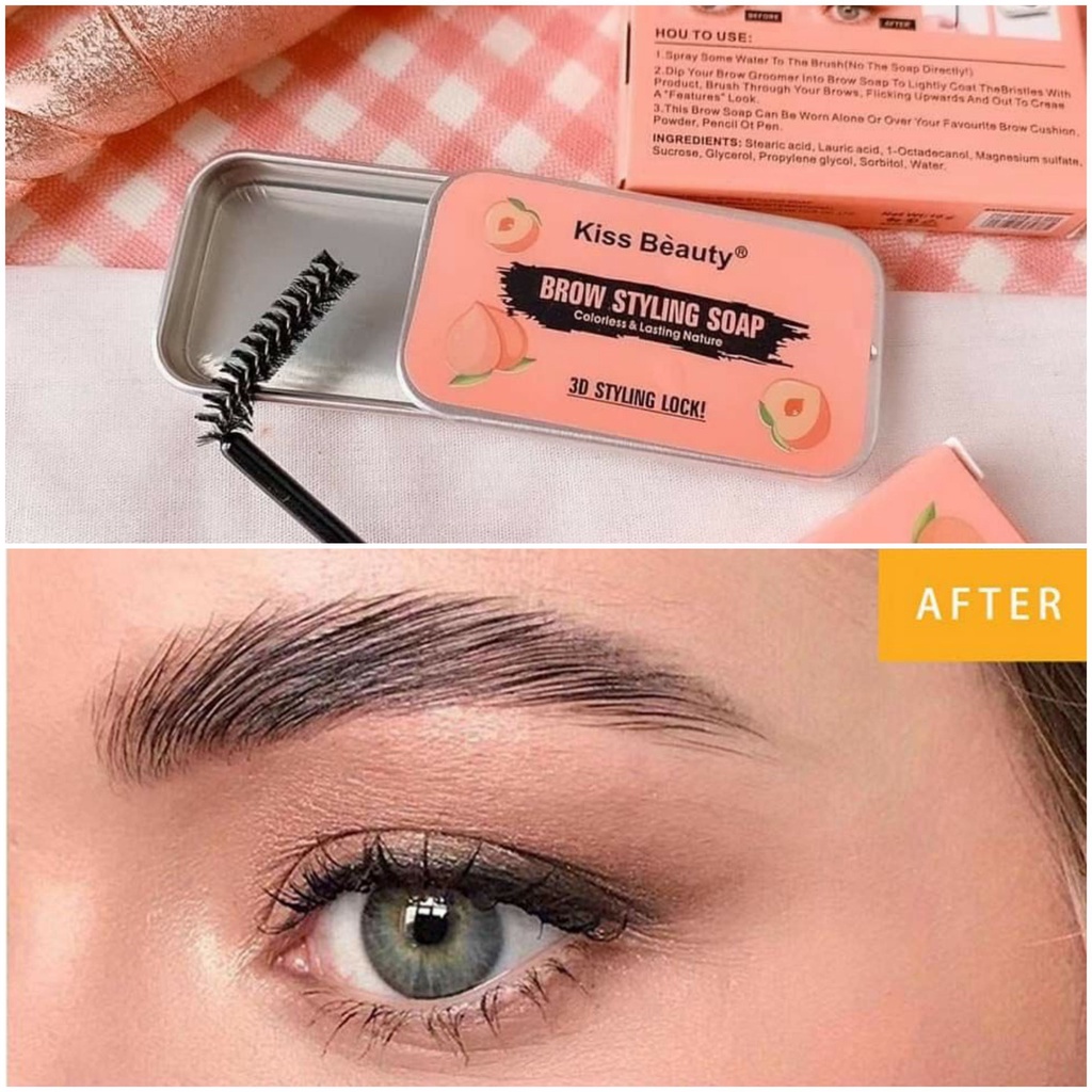 Kiss Beauty 3D Brow Soap Feathery Brows Makeup Balm Styling Wax Lasting Eyebrow waxing soap