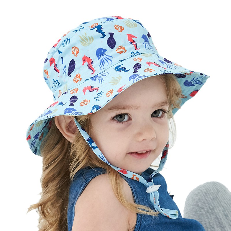 girl sun hat with chin strap