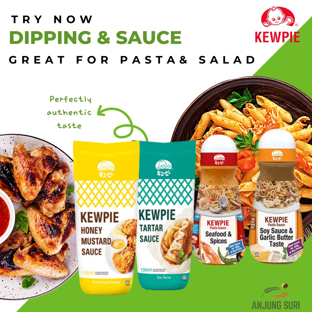 KEWPIE Sauce Tartar Honey Mustard Pasta Sauce Soy Garlic Sos Pencicah Dipping Sauce Shopee