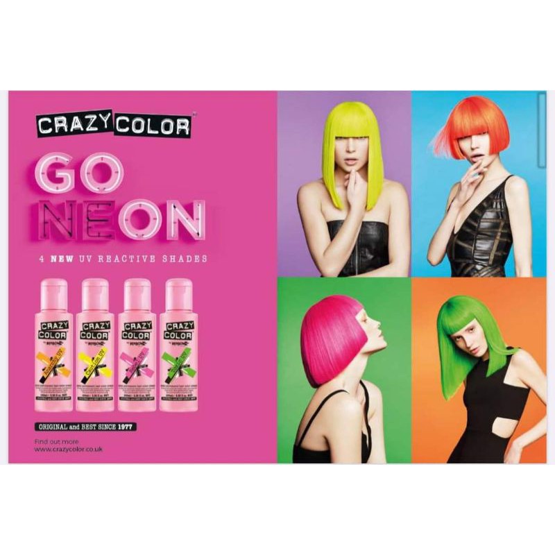 Crazy Color Go Neon UV - Glow in the UV light Semi-Permanent hair Color |  Shopee Malaysia