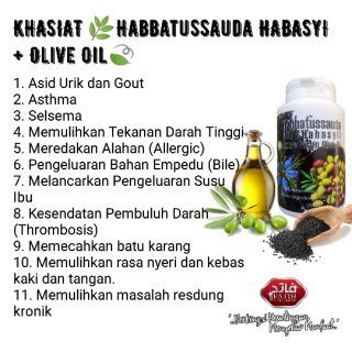Kapsul 100 & 200biji Habbatusauda Habsyi + Olive Oil