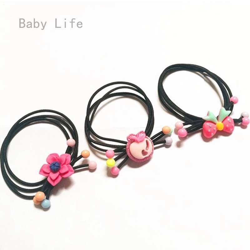 10pcs Bag Cute Elastic Hair Ropes Girls Hair Ties Kids Ponytail