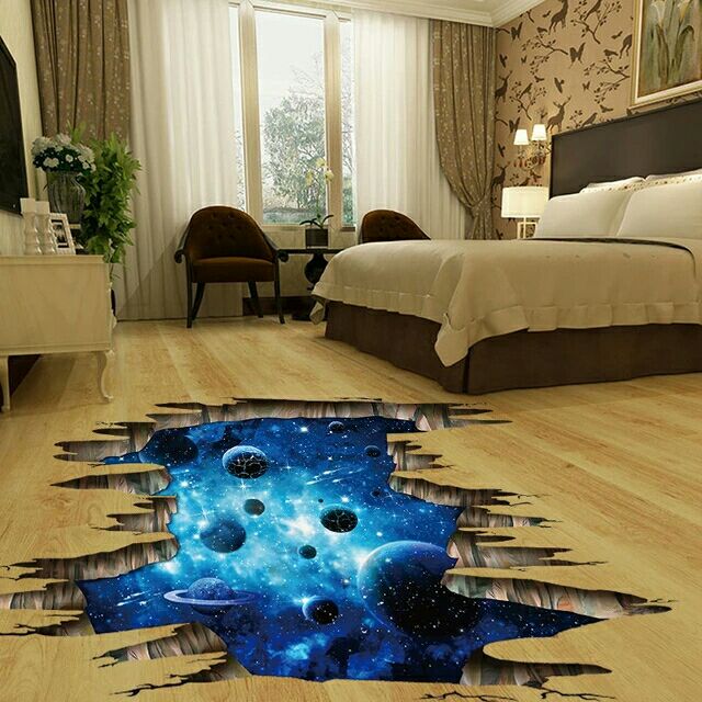 Creative 3d Deep Blue Milky Way Planet Wall Sticker Ceiling Mural