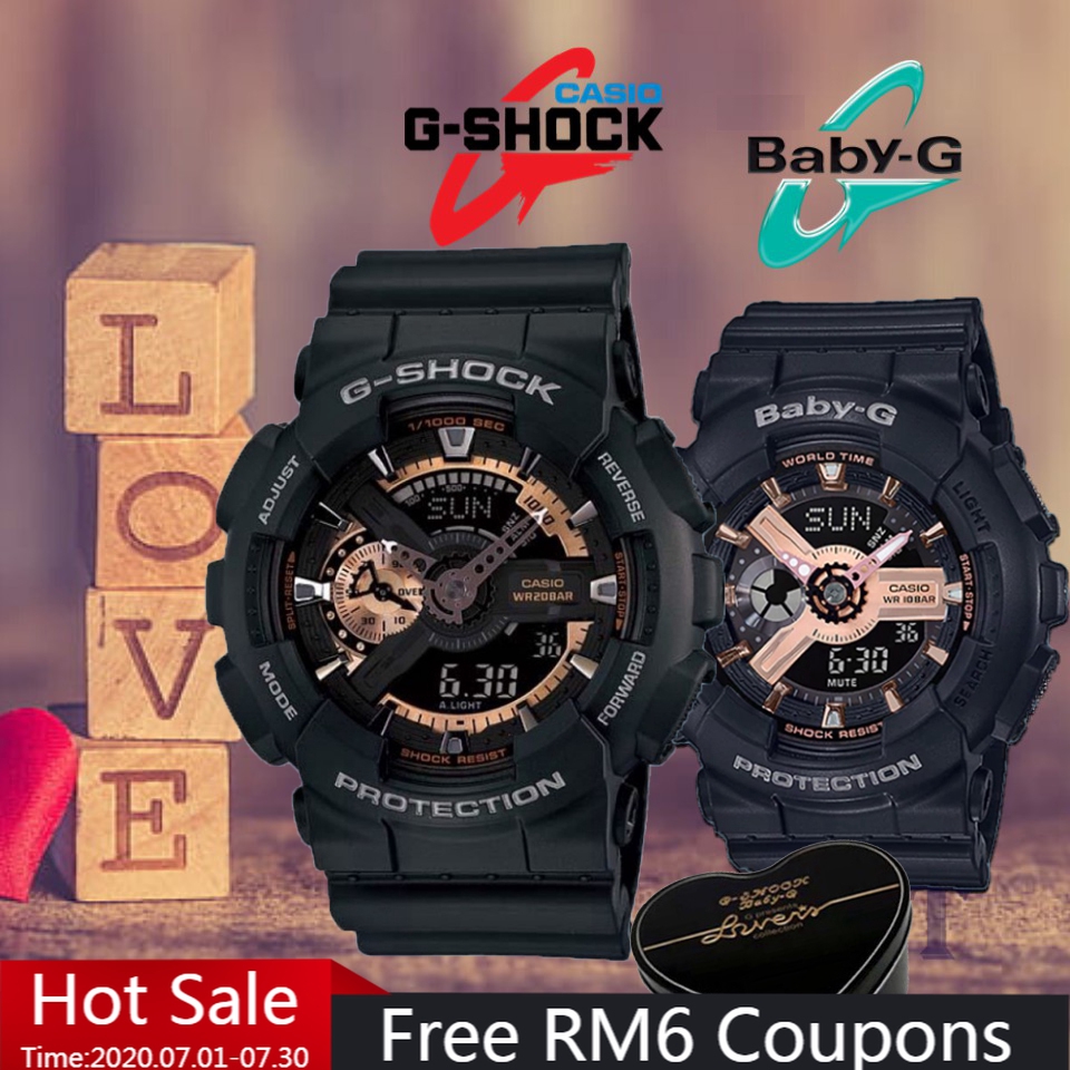Casio G Shock Ga 110rg 1a Baby G Ba 110rg 1a Couple Watch Jam Tangan Pasangan Casio Watch For Couple Watch For Men Man Shopee Malaysia