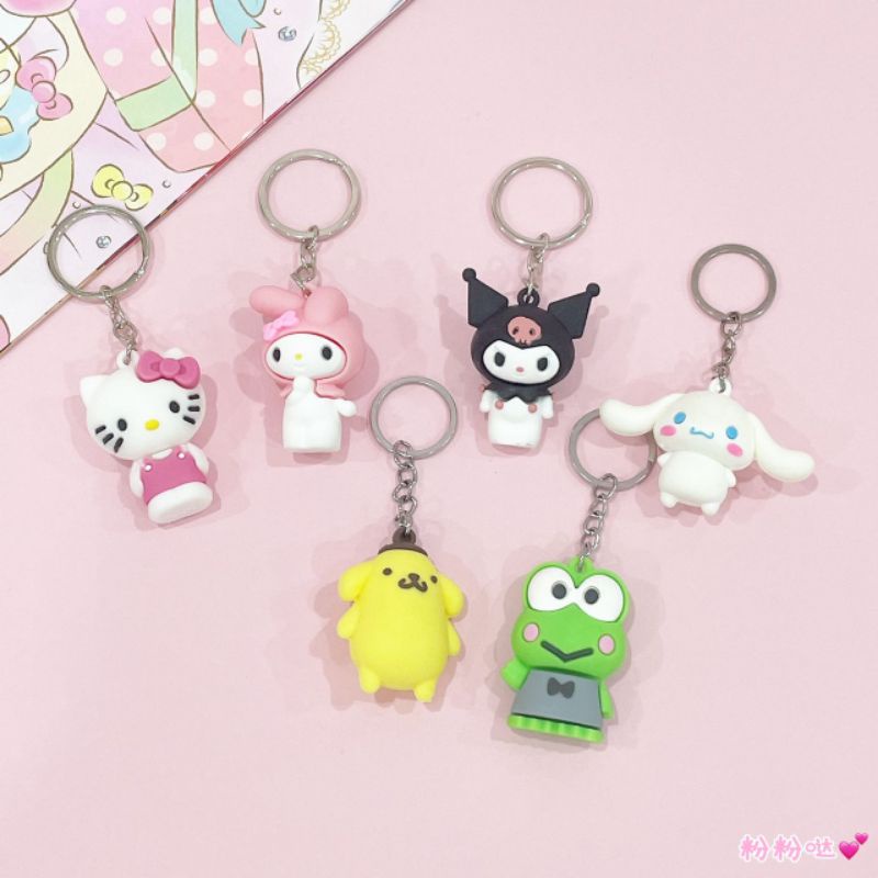 [READY STOCK] Cartoon Hello Kitty My Melody Kuromi 3D Doll Keychain ...