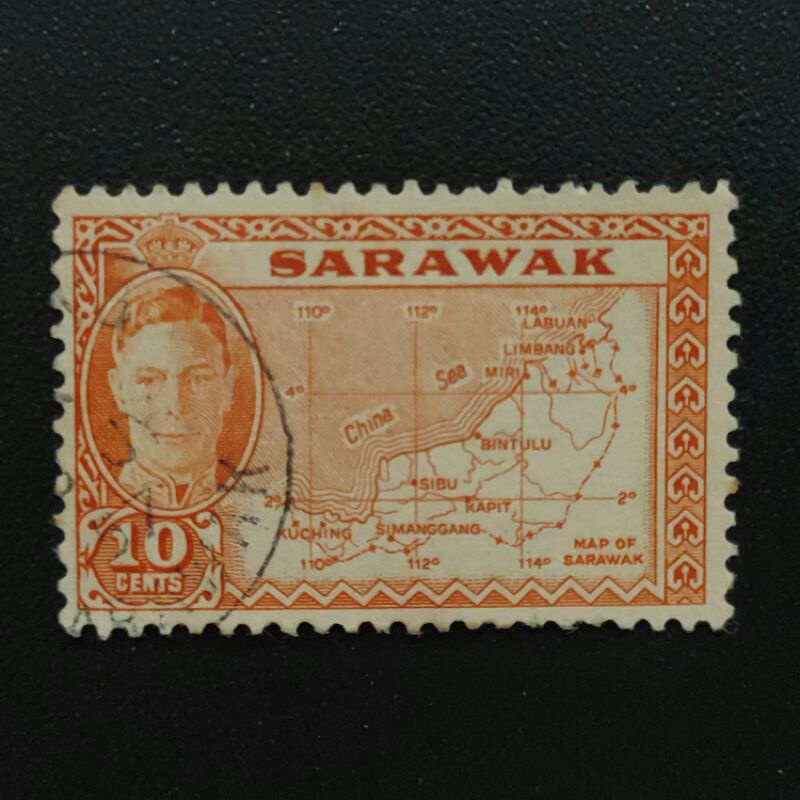 19501952 Stamp SarawakUnique Used Stamp10c orangeKing VI