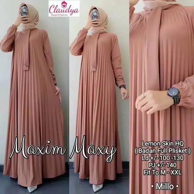 Gamis Plisket Pliskera Maxy Gamis Plisket Lengang Lengan Plisket Maxy Long Dress Shopee Malaysia