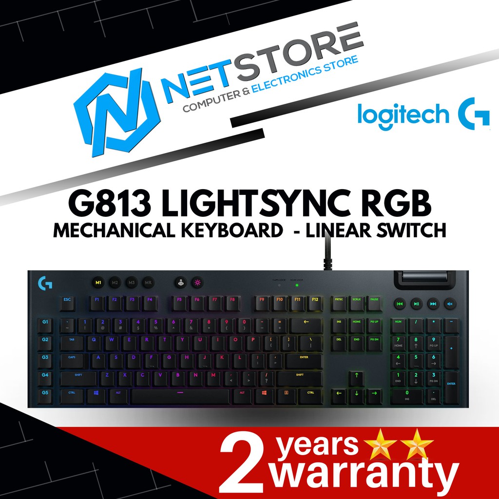 LOGITECH G813 LIGHTSYNC RGB MECHANICAL KEYBOARD LINEAR SWICTH - 920 ...