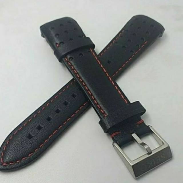 Seiko Sportura Bercelona Snae75P1 Watch Strap Black Leather Strap 21mm |  Shopee Malaysia
