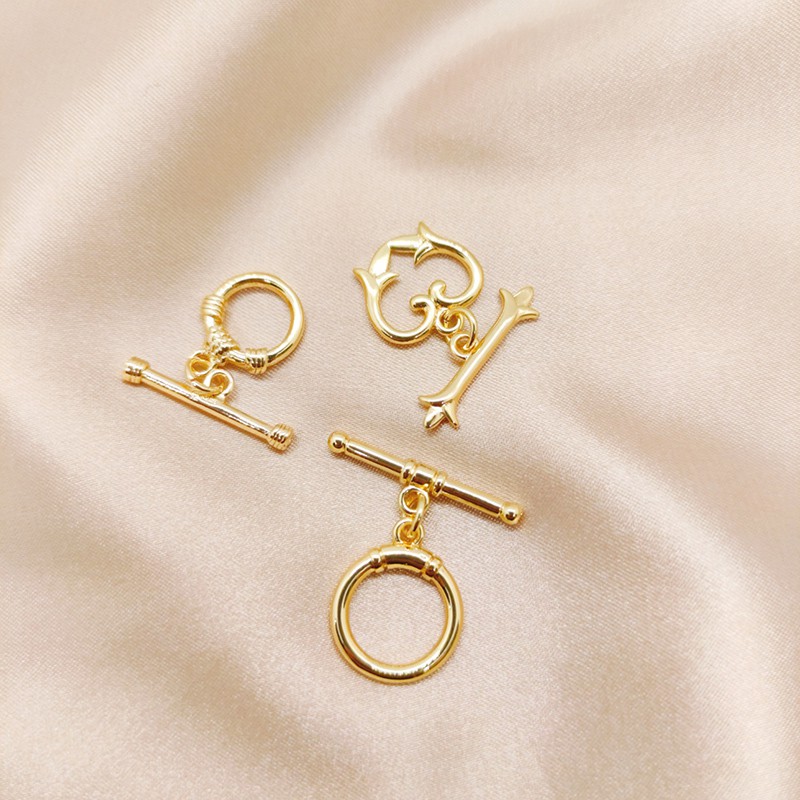 18k Gold Plated Toggle Clasp Set T Bar Lock Jewelry Findings For Make Jewelry Shopee Malaysia 