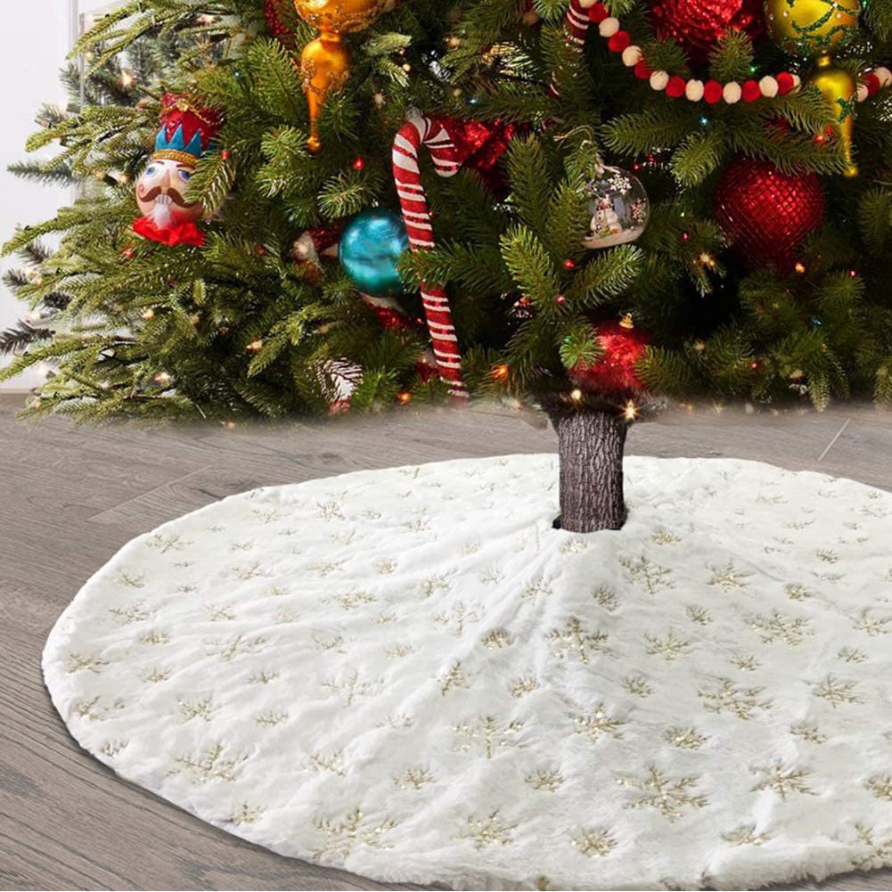 Snow Christmas Tree Skirt 