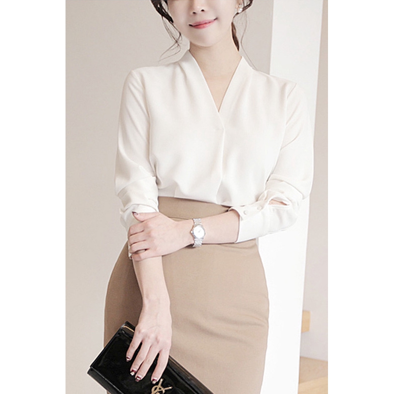 women s chiffon blouse  korean  fashon loose shirt long 