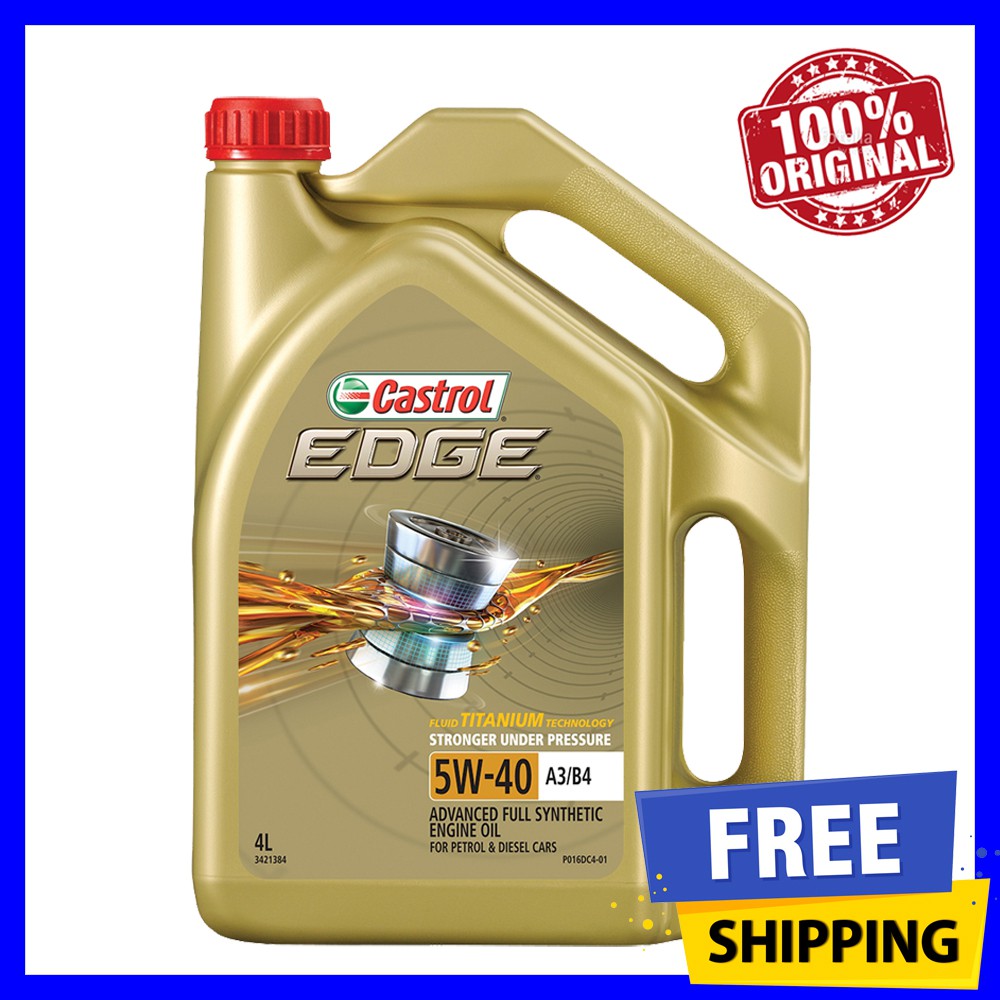 (100 Original) CASTROL EDGE 5W40 SN A3/B4 Fully Synthetic Engine Oil