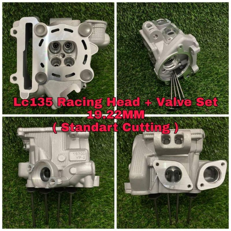 Lc135 / Y15 racing head + valve set 19/22mm.(standard cutting) Shopee