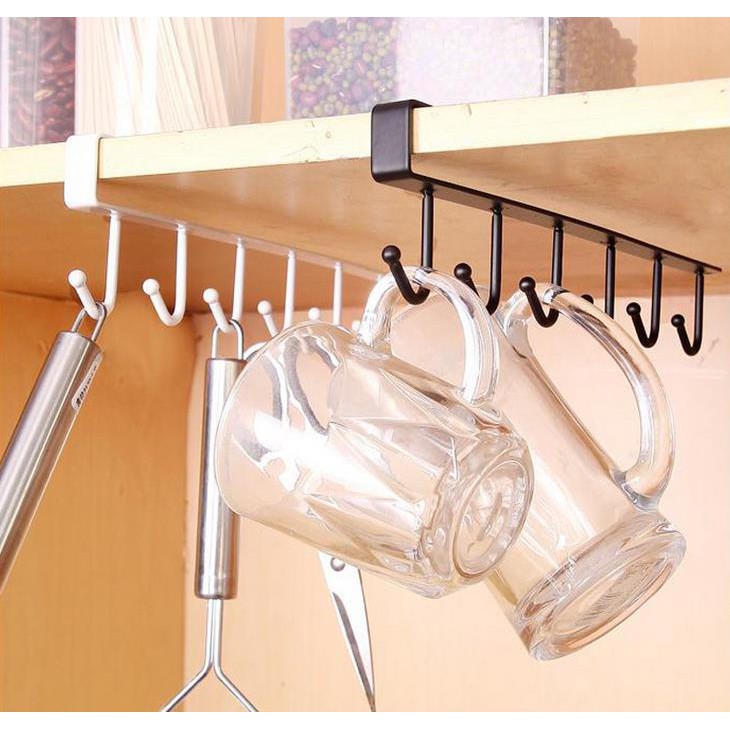 Kitchen Cabinet Under Shelf Cup Mug Holder Iron Hanging Storage