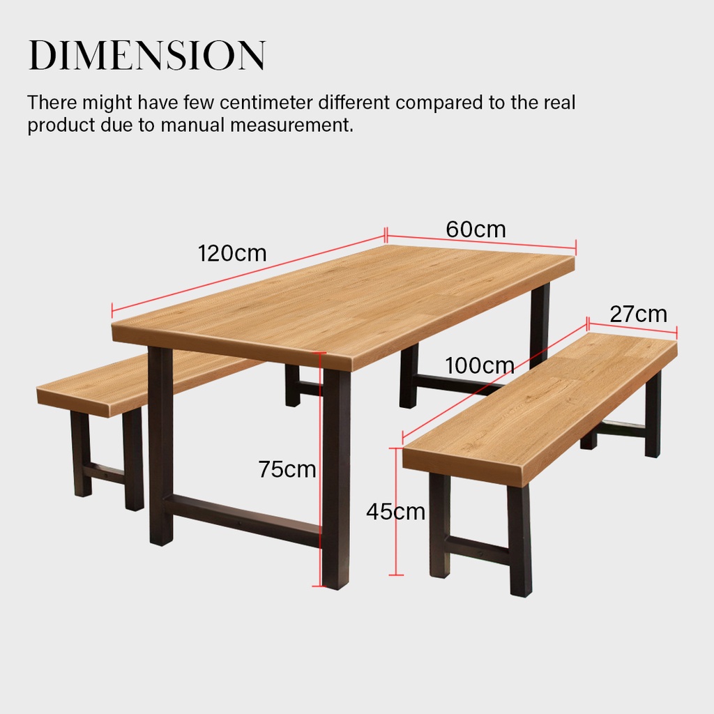 FINSSO: Loft Dining Table Bench Set