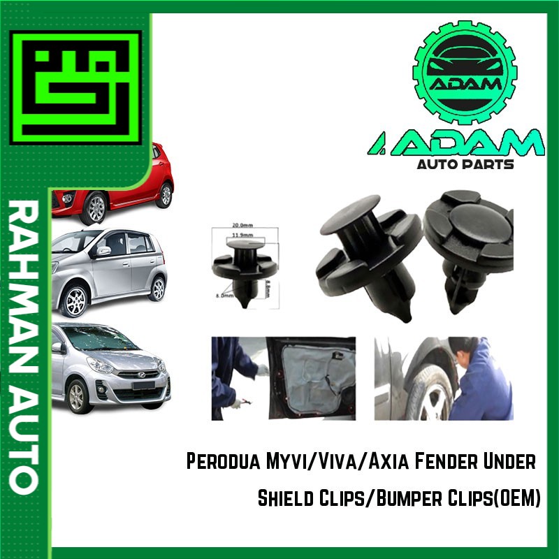 (1PC) Perodua Myvi/Viva/Axia/Alza Fender Under Shield Clip /Bumper