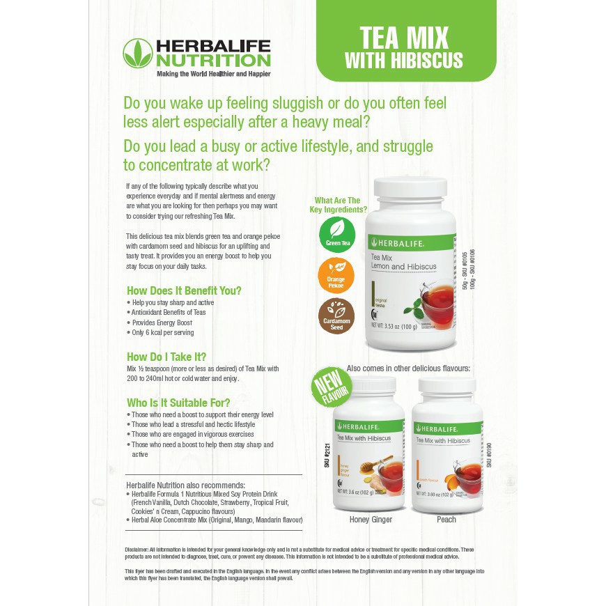 Original100 Herbalife Herbal Tea Mix With Hibiscus Cell U Loss 90tablets Shopee Malaysia