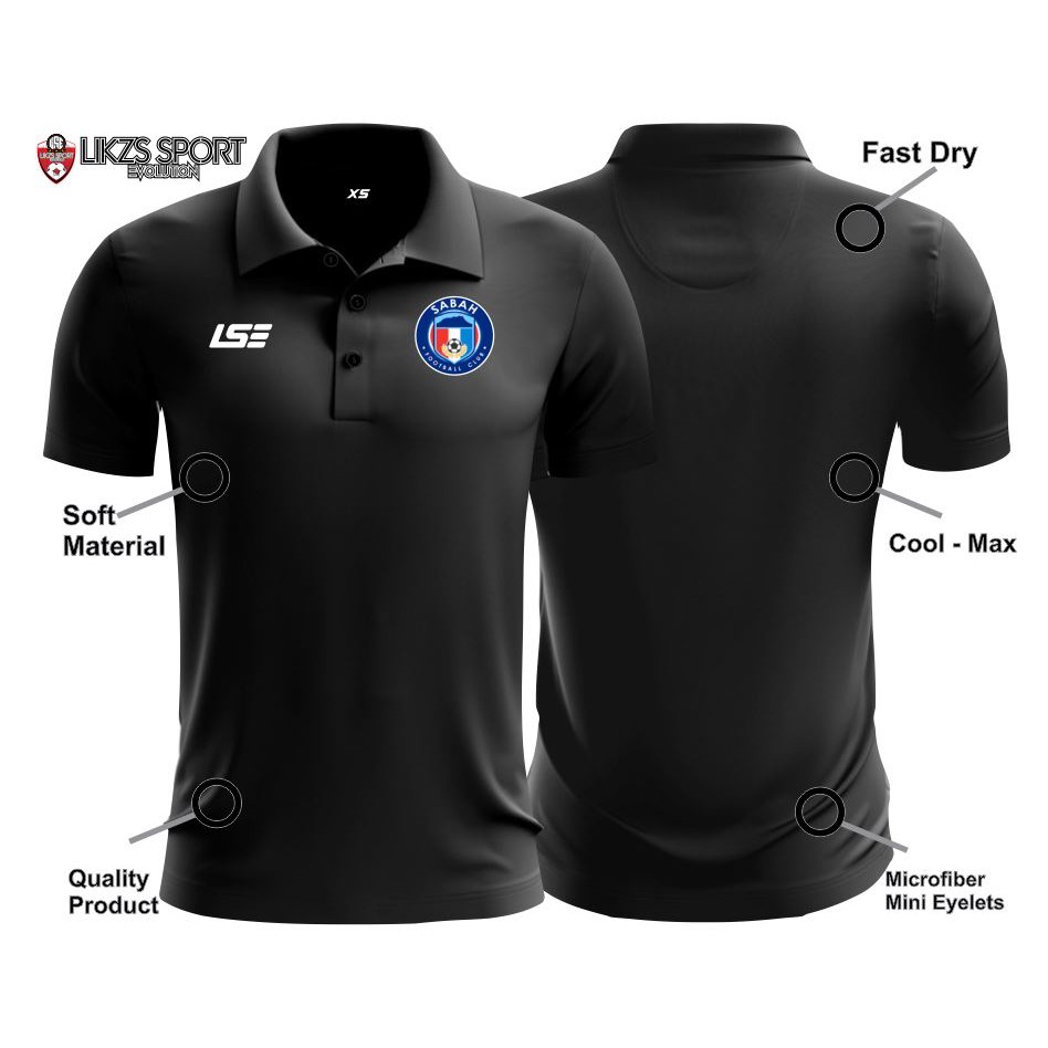 Sabah FC 2021 Travel Jersey DX1 LSE (Sabah New Logo) Football Polo ...