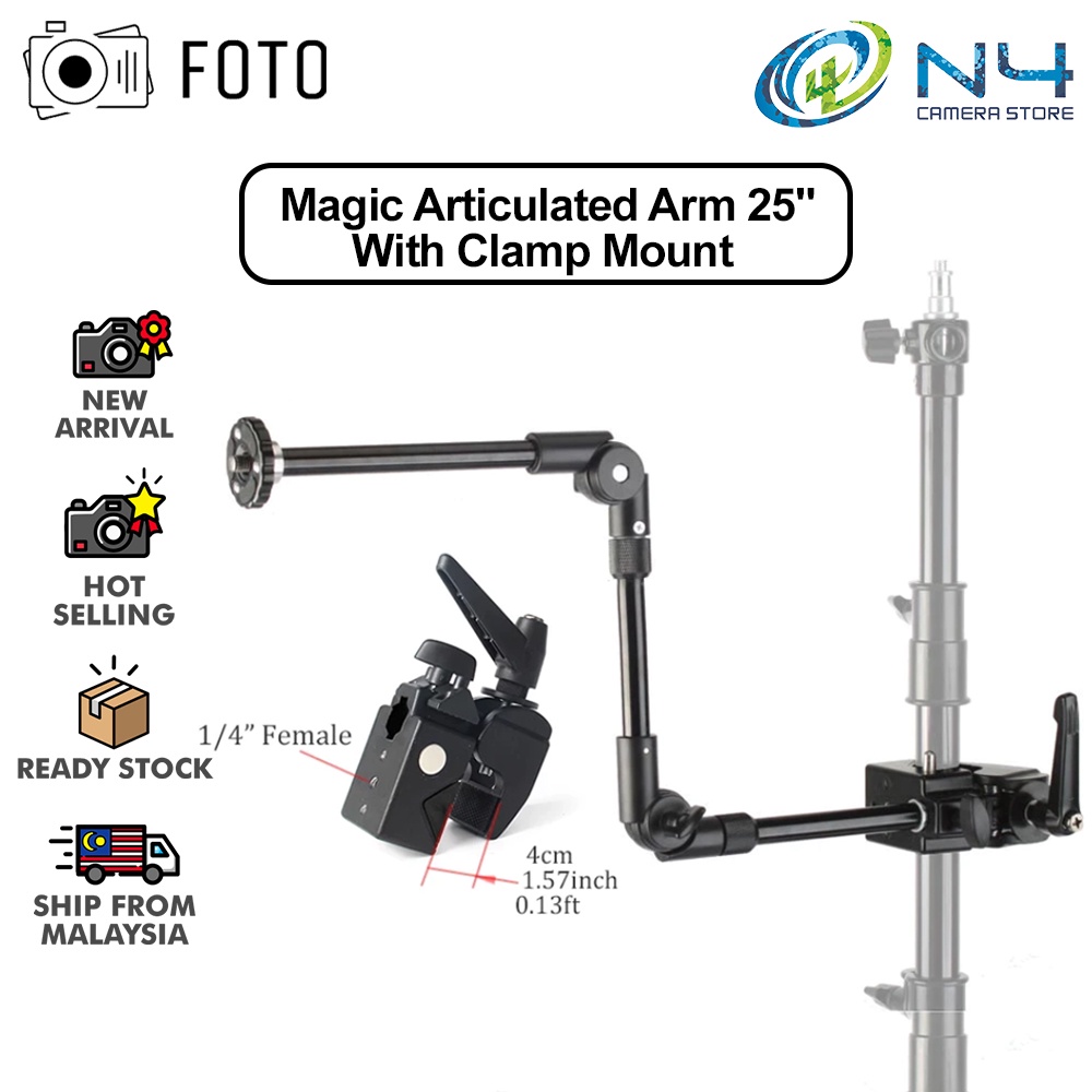 FOTO 25 Inch Universal Extension Bracket 3-Section Single Articulated ...