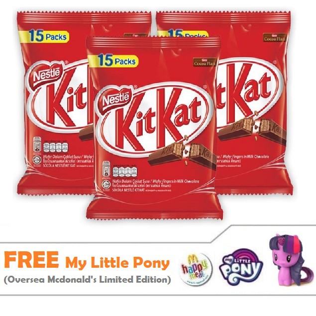 3 Packs 15x17g Nestle Kit Kat / KitKat Milk Chocolate Wafer Fingers ...