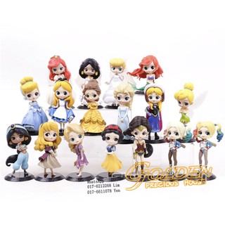 Q Posket Disney Kid Toys solid Princess Cute doll Cartoon Anime Figurines 15cm