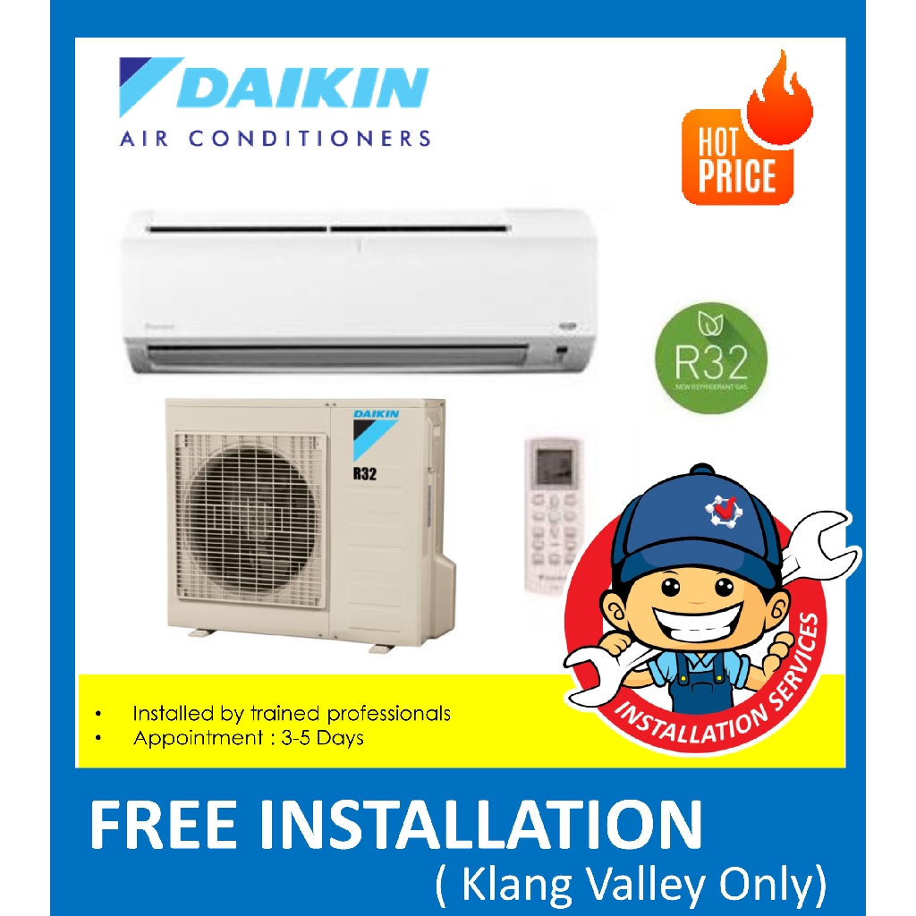 Daikin 2.0hp R32 Non Inverter Air Cond FTV50P/RV50C + Installation