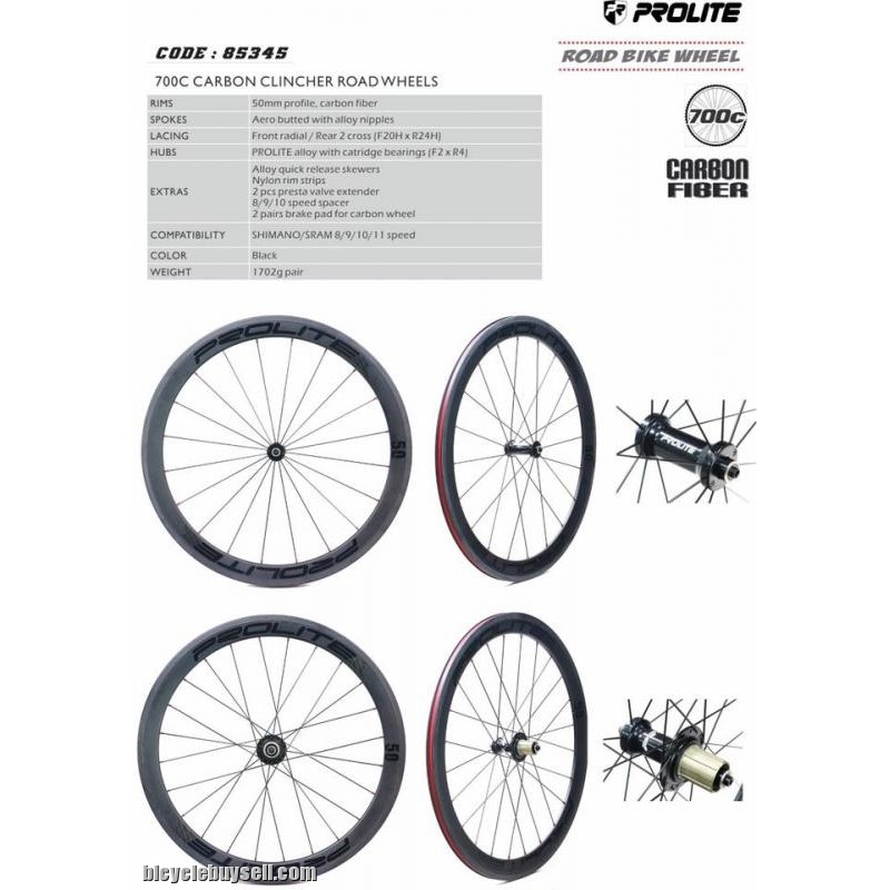 pro lite 50mm carbon wheels
