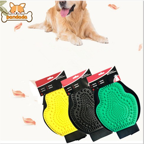 Pet Double Sided Bath Massage Glove Brush For Short Hair Dogs To