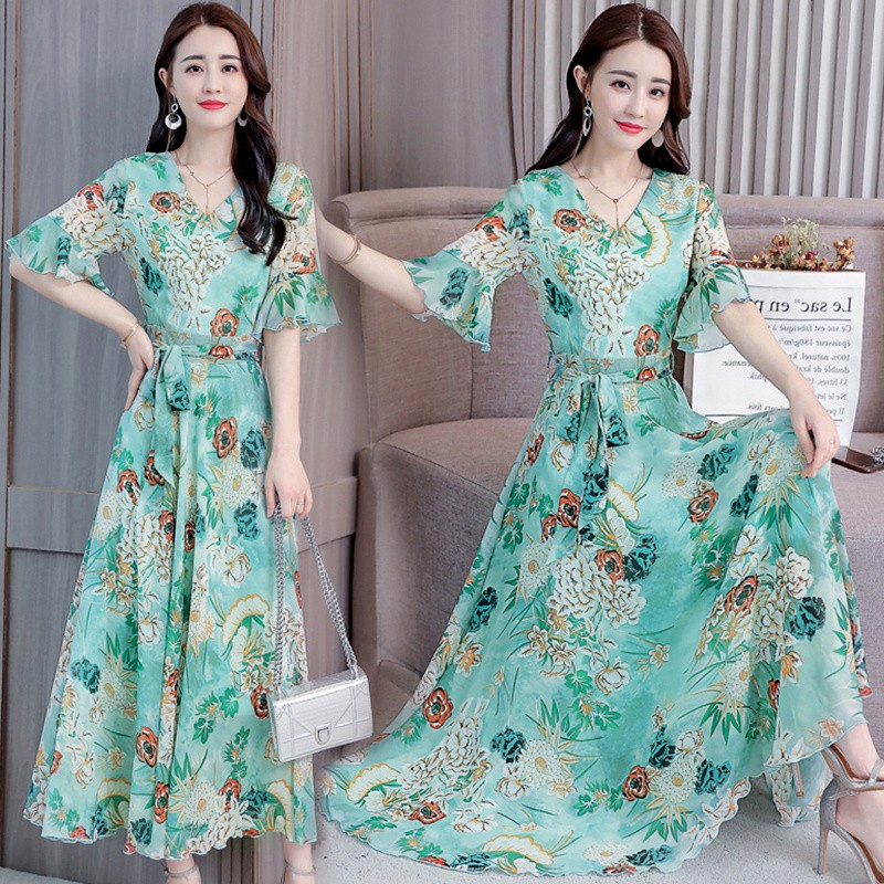 chiffon dress korean style