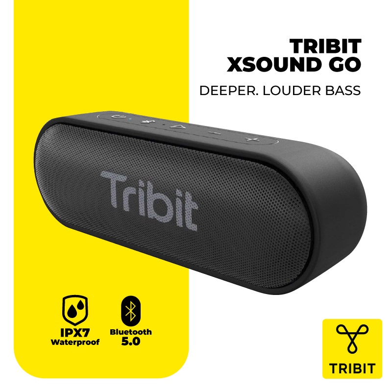 Tribit Xsound Go (Upgraded) - 16W, Bluetooth Speaker 5.0, Charging C, IPX7 Waterproof, 24 Hours Playtime, TWS Pairing
