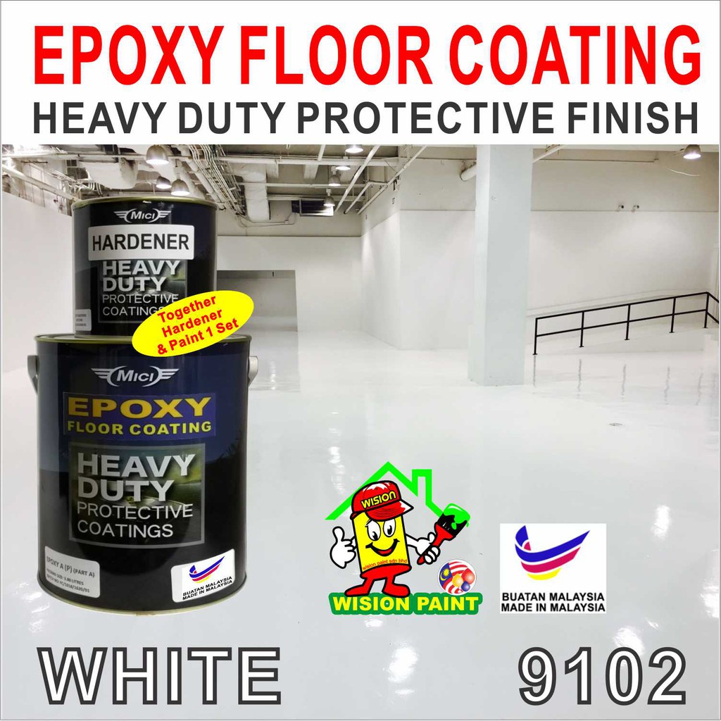 WHITE 9102 5L EPOXY FLOOR COATINGS FINISHES MICI 