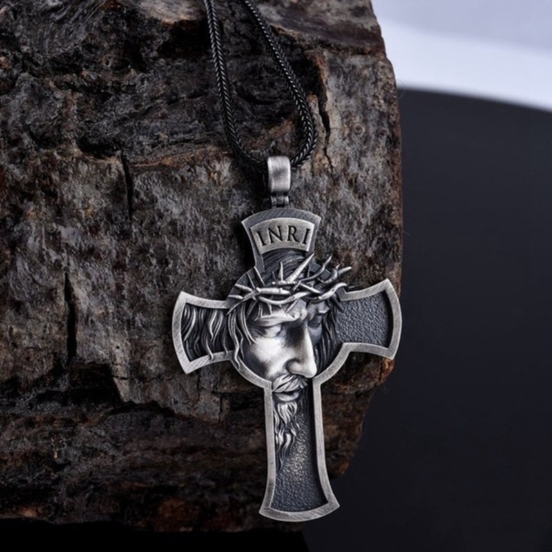 Men's Titanium Steel Christian Cross Pendant Necklace