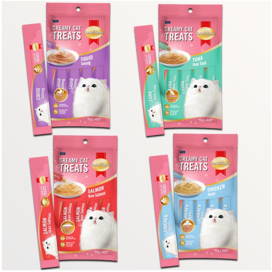 Smartheart Creamy Cat Treat 15gx4 Shopee Malaysia