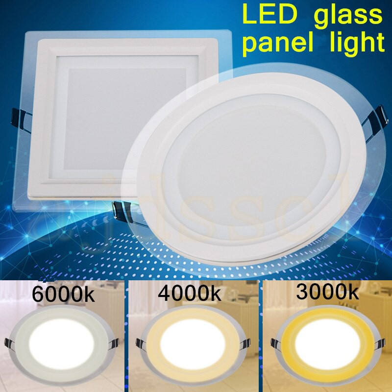 LED Glass Frame Recessed Downlight, LED panel Light Round/Square Panel
