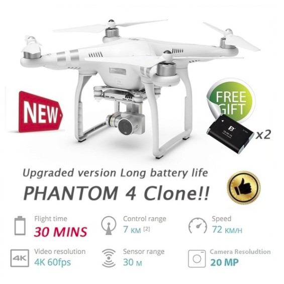 clone dji phantom 4 rc drone with 4k