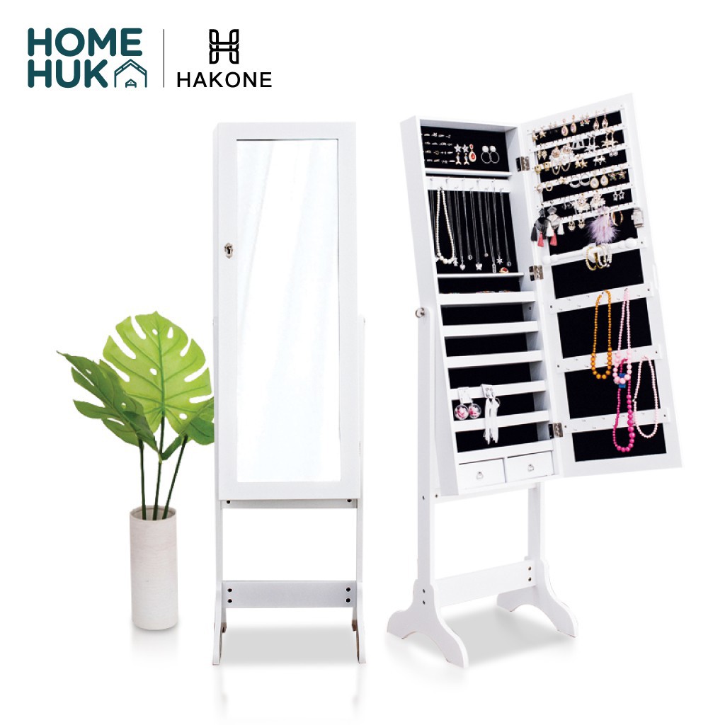 ring HAKONE Lockable Free Standing Jewelry Organizer with Mirror HomeHuk Shopee Malaysia